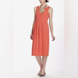 Anthropologie Postmark Retro Ribbon striped midi dress